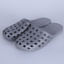 SUNTEK韩版平底家居平跟拖鞋女夏包头洞洞软底防滑浴室塑料包脚凉拖鞋(42 灰色)