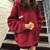 MISS LISA女士卫衣拉链款开衫外套连帽5403(酒红色 XXL)