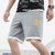 卡郎琪 沙滩裤男五分裤2020新款夏季外穿拼接运动裤潮学生大码男士休闲裤(KXP-S15灰色 XL)