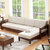 恒兴达 白橡木全实木沙发转角L型沙发 可拆洗布艺沙发 北欧现代简约 全实木客厅家具(胡桃色 1+2+3+长茶几+方几)