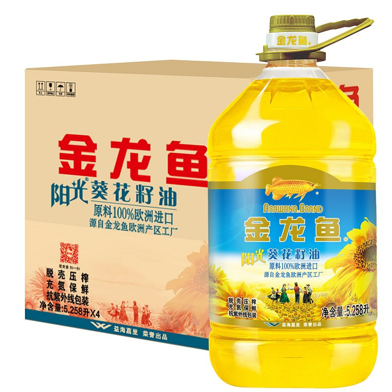 金龙鱼【整箱】 阳光葵花籽油5.258l*4/箱 国美超市甄选