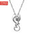 Ttmix猫咪物语925银项链 可爱时尚银饰品 女韩版短款流行锁骨链(配45cm水波链)
