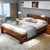 夏树 床 实木床简约现代中式双人床实木橡胶木床 单人床M211(胡桃色普通床 1.8M单床)