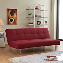 可折叠可拆洗沙发床棉麻布艺沙发小户型沙发床1.8米三人位沙发(暗红色 180*87*81cm)