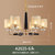 阿丹娜 新古典复古铁艺客厅吊灯餐厅书房卧室灯中式个性创意简约麻布灯具2025(默认 6头)