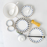 德铂 凯特琳日式和风系列22件套 陶瓷盘子餐具套装筷子碗碟盘 DEP-764