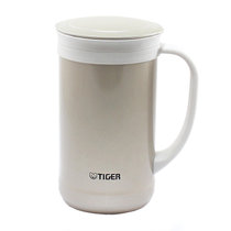 tiger虎牌350ml/500ml不锈钢真空保温保冷办公茶水杯子（带茶隔）(CWM-A050-NN金灰色)