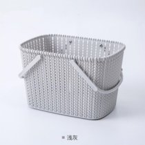 手提洗澡篮子放洗漱用品的浴筐韩国可爱洗浴沐浴篮浴室收纳框塑料(浅灰)