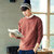 韩版男装 2016秋季新款纯色男式毛衣 贴布外套男式针织衫(桔色 XXL)