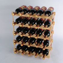 好 红酒架 可叠加格子架菱形格展示架实木落地欧式创意酒架葡萄酒架子E63(B款原木色 6瓶一层(需要几层就买数量几))