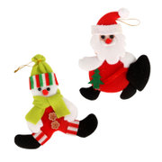 XF25272 圣诞老人雪人挂件 圣诞装饰 圣诞树挂件 圣诞礼物 2个