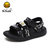 B.Duck小黄鸭童鞋凉鞋夏季新款儿童沙滩鞋透气露趾中童鞋B2985913(32码/约206mm 黑色)