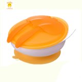 小鸡卡迪 儿童宝宝餐具 婴儿碗 吸盘碗 训练碗 附叉匙 微波炉适用 KD4017(橙色)