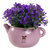 莎芮 美式田园清新创意陶瓷花瓶仿真绿植盆景家居桌面装饰小摆件植物盆栽(TY1438紫色)