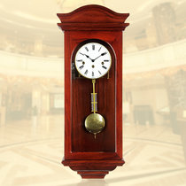 汉时(Hense)欧式复古机械实木装饰挂钟客厅音乐报时创意摆钟HP0125(花梨木原色德国五音机芯)