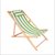 【京好】折叠躺椅 现代简约环保实木帆布办公午睡椅户外钓鱼可调节靠椅沙滩椅G69(原木色绿白条 整装发货)