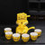 自动茶具单个懒人石磨旋转出水功夫茶壶复古时来运转自动冲泡茶器(黄龙205+茶海+6圆杯)