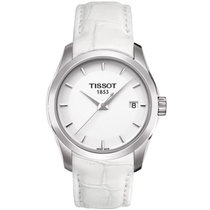 天梭/Tissot 瑞士手表 库图系列皮带石英女表T035.210.16.371.00(银壳白面白带)