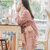 Mistletoe实拍秋冬装新款韩版宽松长款纯色加厚上衣长袖系带毛呢外套(粉红色 XL)