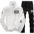 森雷司 运动套装男士春秋季两件套跑步休闲套装大码运动衣运动服卫衣套装男(白色 XL)