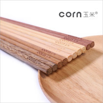 CORN 实木五种材质5双装家用鸡翅木简约创意筷子