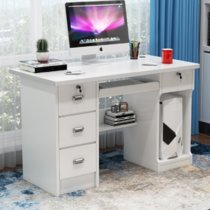 云艳YY-LCL554 电脑桌职员办公桌单人简约书桌台式写字桌暖白色(默认 默认)