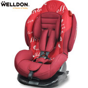Welldon惠尔顿 儿童安全座椅 运动盔宝 ISOFIX【两种安装固定方式】适合任何车型，约9个月-6岁(动感红)