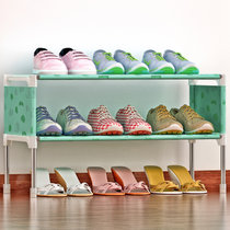 索尔诺简易多层鞋架 组装防尘鞋柜简约现代经济型铁艺收纳架K123(绿柠檬)