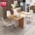 A家 家具 餐桌 折叠可伸缩实木脚餐桌椅组合 彩色北欧客厅家具(餐桌 默认)