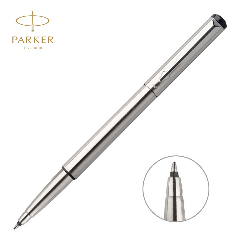 派克钢笔(parker)威雅签字笔学生钢笔墨水(威雅钢杆白夹宝珠笔 默认