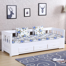 圣鸟 实木沙发床1.5米 可折叠沙发床1.2米 单人小户型沙发床 多功能床储物床小沙发(白色 1.8m*2m)