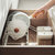 日式白色可伸缩锅盖架台面坐式砧板架多功能厨房置物沥水收纳架 白色款一套加多6隔断JMQ-1424