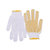 漂白棉纱针织点胶手套 防滑耐磨PVC点塑手套 园艺工作司机开车防尘手套(白色 1打12付)