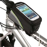 乐炫自行车包 手机架 触屏手机包 自行车上管包 IPHONE HTC 三星手机袋12496 线条(黄色 4.8)