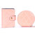诗薇儿 女士时尚牛皮漆面零钱包 卡包2件套组合装(14-GM3366P粉色)