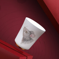 羊脂玉十二生肖杯 中国白功夫小茶杯白瓷单杯个人专用杯主人杯品茗杯陶瓷 十二年轮生肖杯(子鼠（礼盒装）)