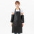 pu软皮革围裙定制logo印字防水防油厨房家用工作服餐厅饭店围腰女(黑色（加绒）+袖套 默认版本)