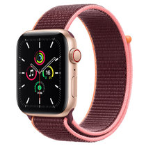 Apple Watch SE 智能手表 GPS+蜂窝款 44毫米金色铝金属表壳 梅子色回环式表带MYEY2CH/A