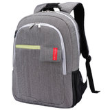 汉诺斯双肩包男女商务背包15.6寸电脑包旅行包中学生书包男B6796(灰色)