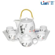 联创 DF-EP1218M电热水壶 1L陶瓷茶具套装水壶 底盘茶壶套装