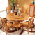 乔林曼兰 餐桌  现代中式旋转餐桌椅组合套装(1.3m海棠色 一桌6椅)