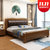 亚格林   简约现代 中式全实木床1.8米1.5m橡木双人床 特价床(床+山棕床垫)