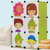 索尔诺卡通儿童简易衣柜 宝宝婴儿小孩衣柜 组合塑料组装衣橱(果绿色 6门6格 M060401)
