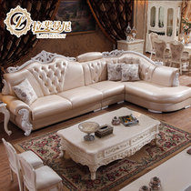 拉斐曼尼 欧式沙发 法式皮艺沙发组合 奢华实木沙发 客厅沙发FS029(沙发 3+左贵妃)