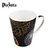 Plazotta 时尚随意马克杯 情侣水杯大陶瓷杯创意办公咖啡杯 01296 01297(黑色)