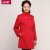 芯羊中年女装风衣外套妈妈装时尚双排扣外套中老年风衣F159(红色 3XL)