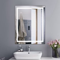 Led智能调光壁挂镜洗手间卫浴三色调光镜子智能镜JF91