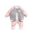 marcjanie马克珍妮2018宝宝冬装婴儿棉衣套装 女童加绒加厚卫衣套装16969B(120(6T建议身高120cm) 浅灰粉)