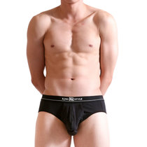 【KING STYLE】经典美国棉D型贴身三角裤CS-D3406-BK(黑色 XL)