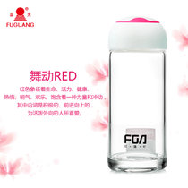 富光清新玻璃杯 时尚便携玲珑随手杯 可爱带盖防漏女性创意水杯子FB6002-200(红色)